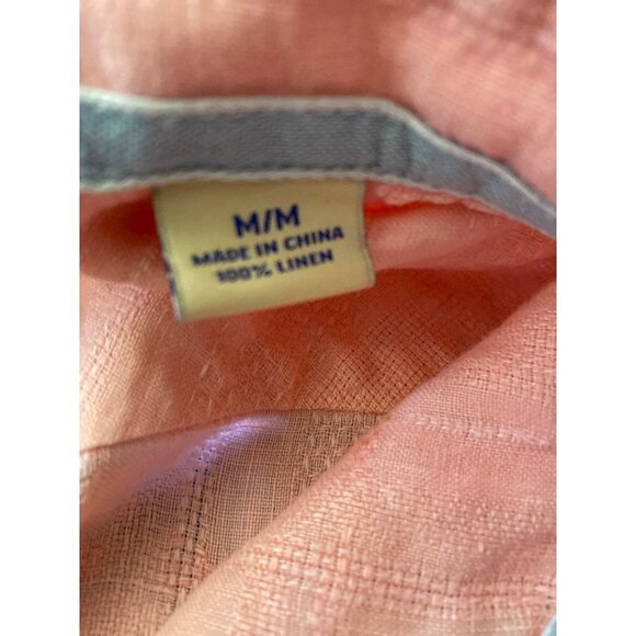 Tommy Bahama Pink Linen Hotel Tango Button Down Short Sleeved Shirt Size M - Picture 4 of 10